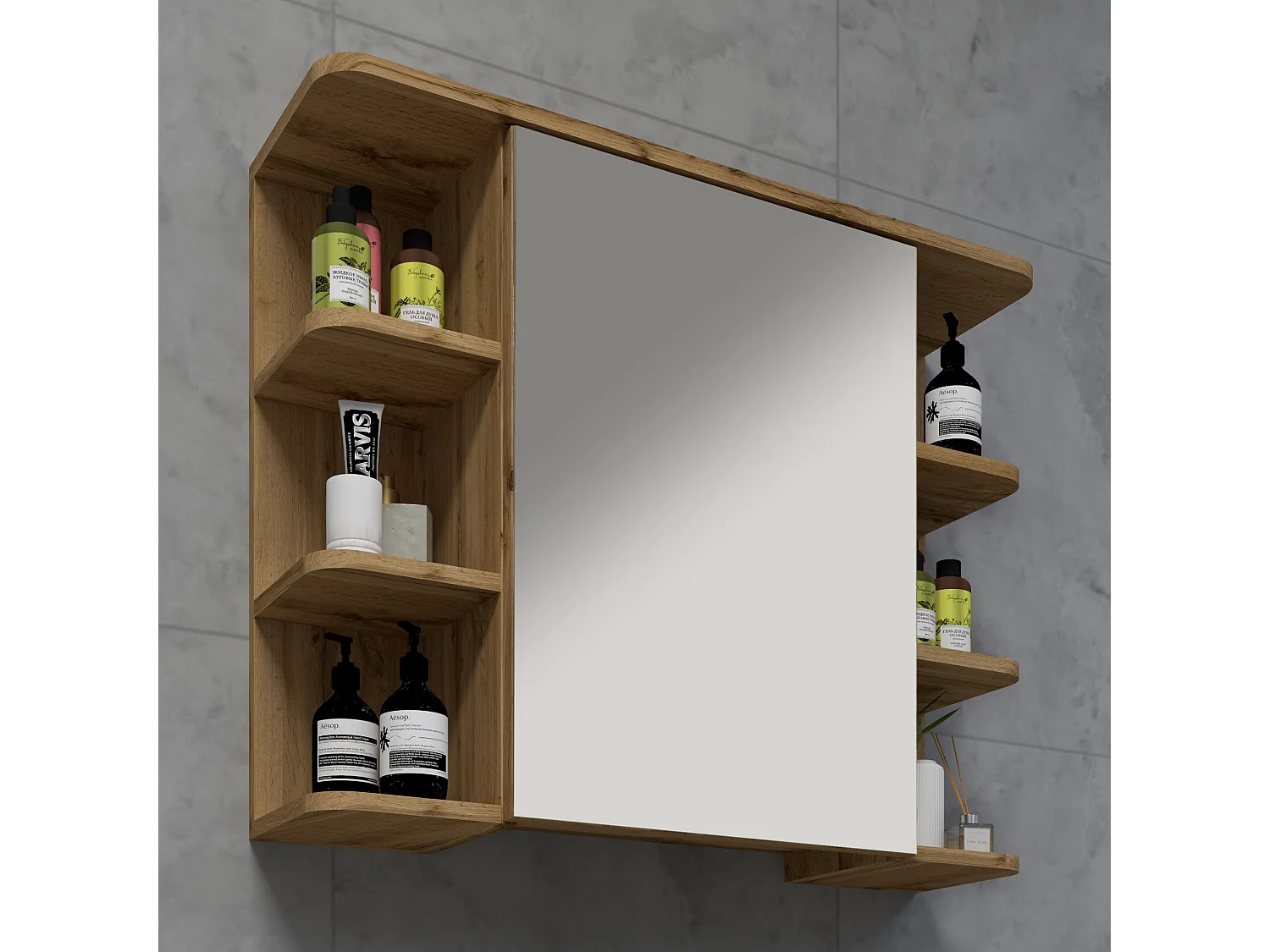 Armoire de toilette Miroir Tablette Nilosi