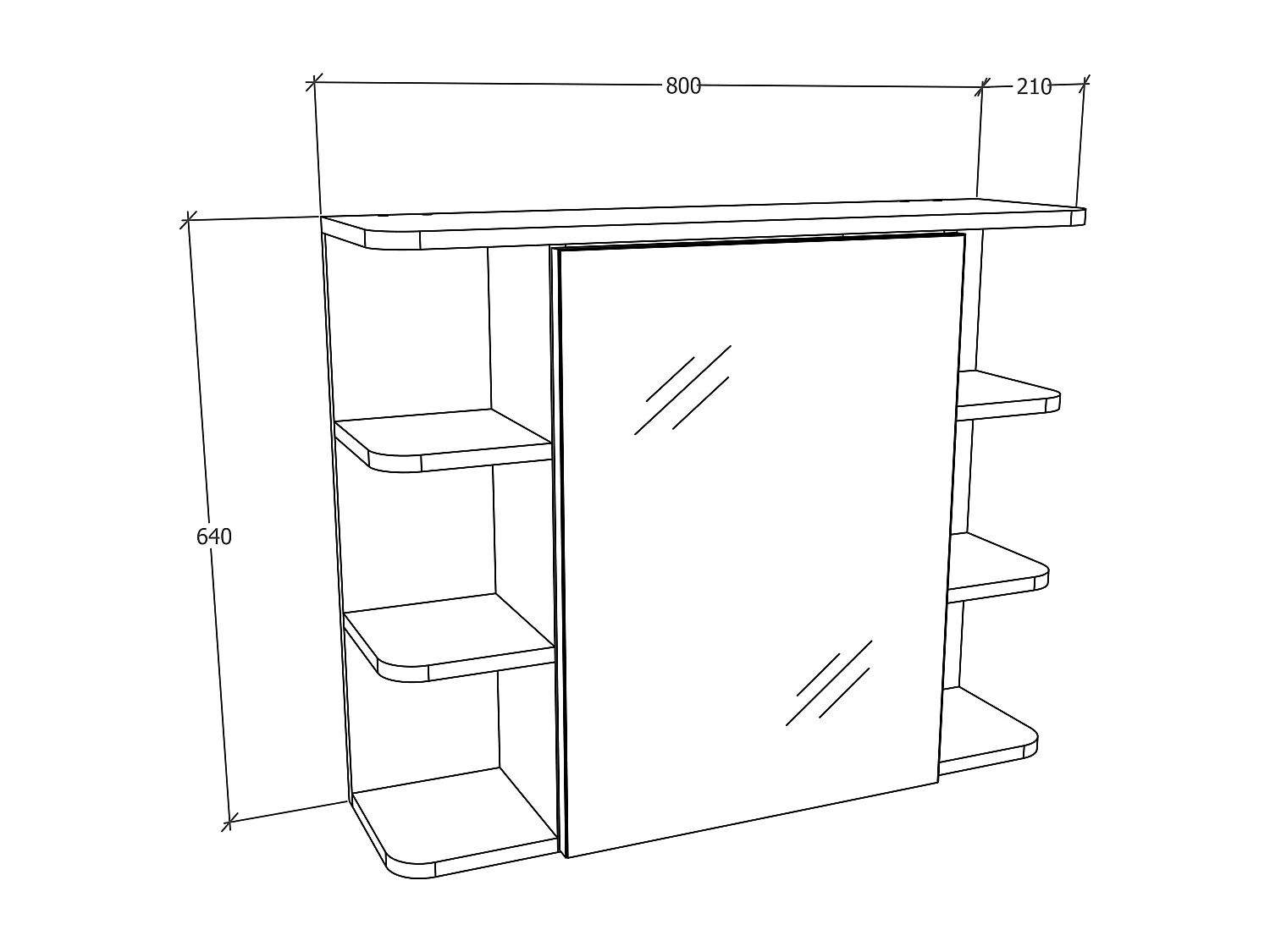 Armoire de toilette Miroir Tablette Nilosi