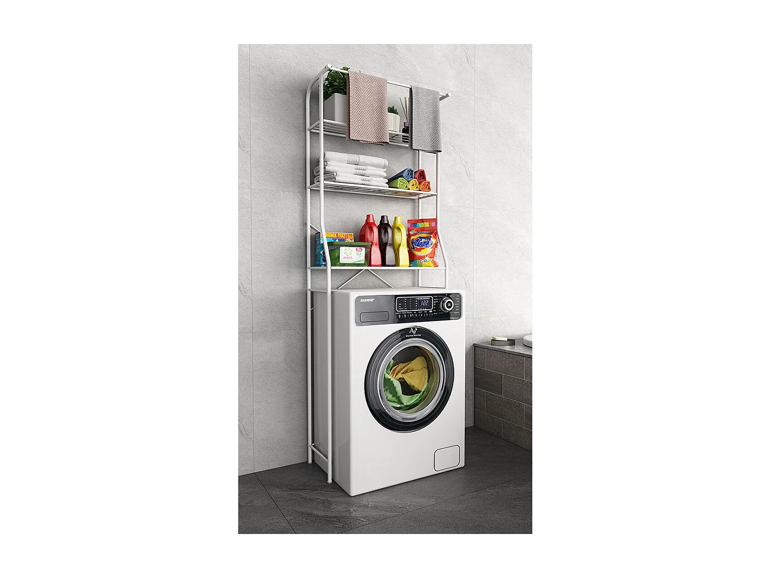 Bathroom furniture washing machine cabinet Tubas White 0