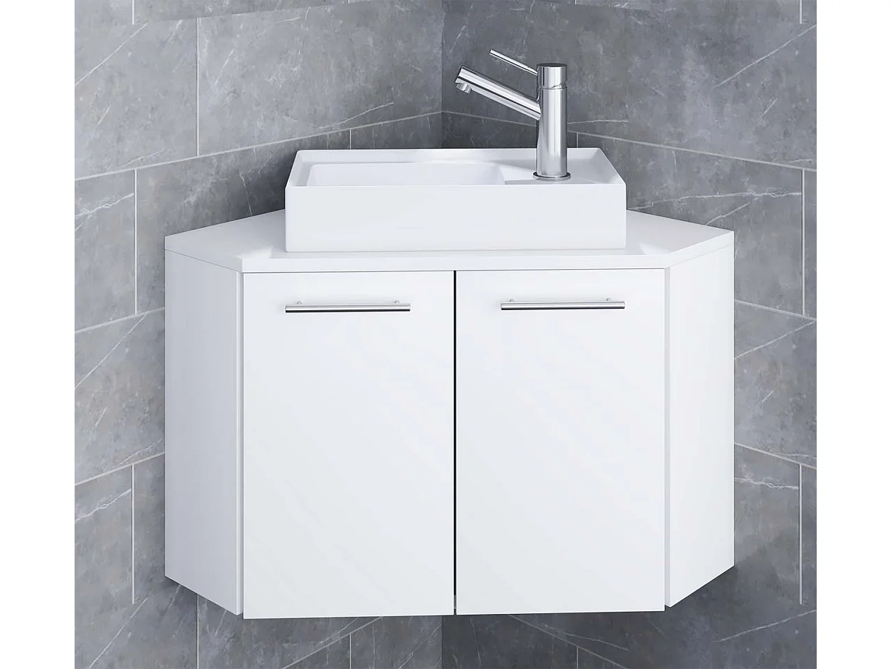 Bathroom furniture washbasin Vilosa White H. 42 x W. 50 x D. 50 cm