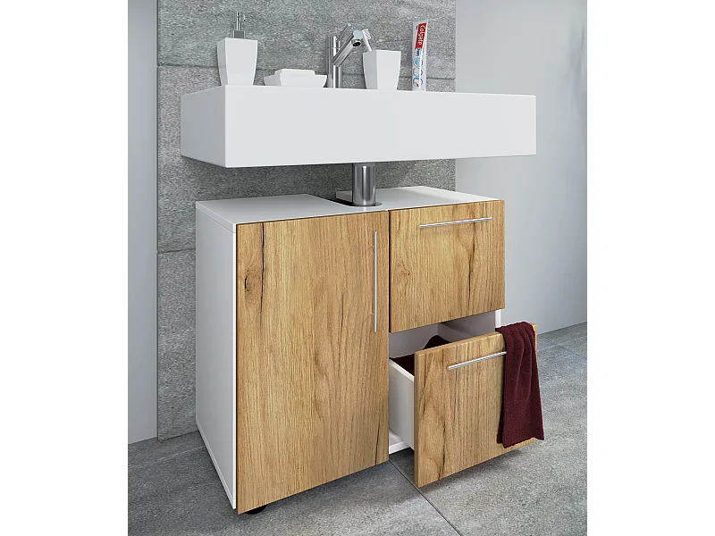 Houten badkamerkast Flandu lade