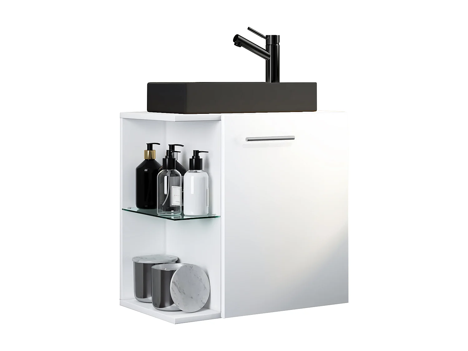 2 pz lavabo Hausa stretto nero