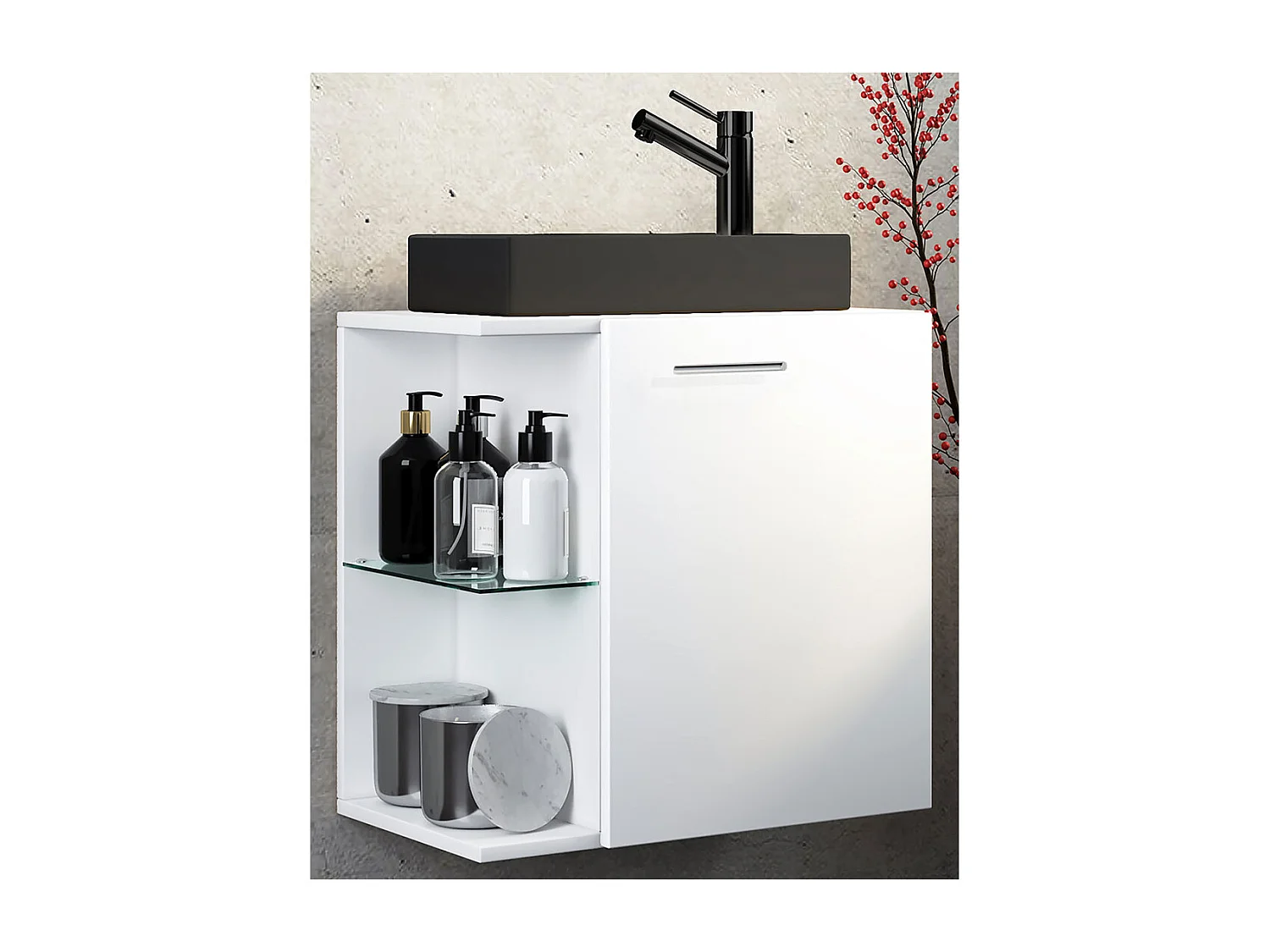 2 pz lavabo Hausa stretto nero