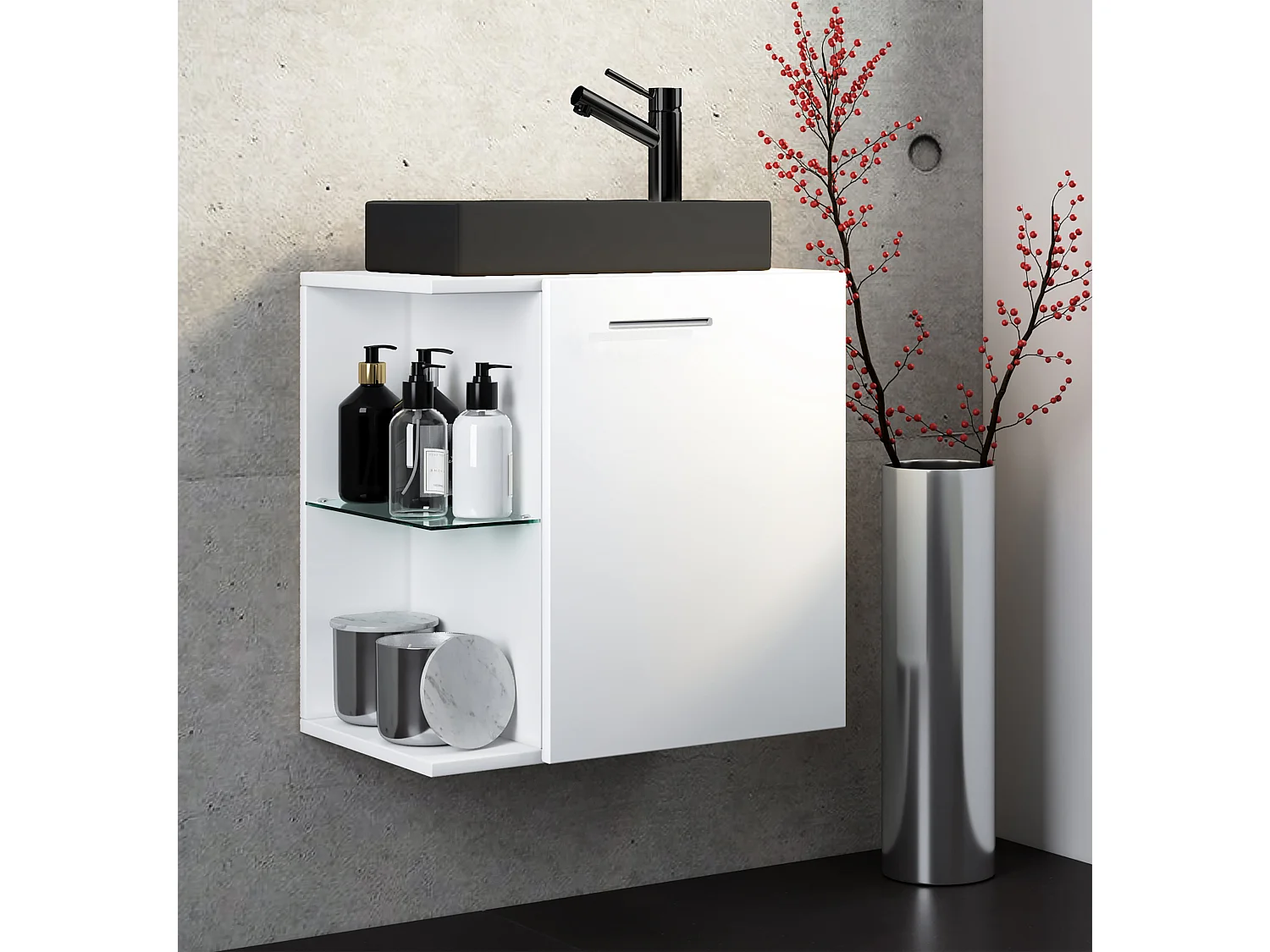 2 pz lavabo Hausa stretto nero