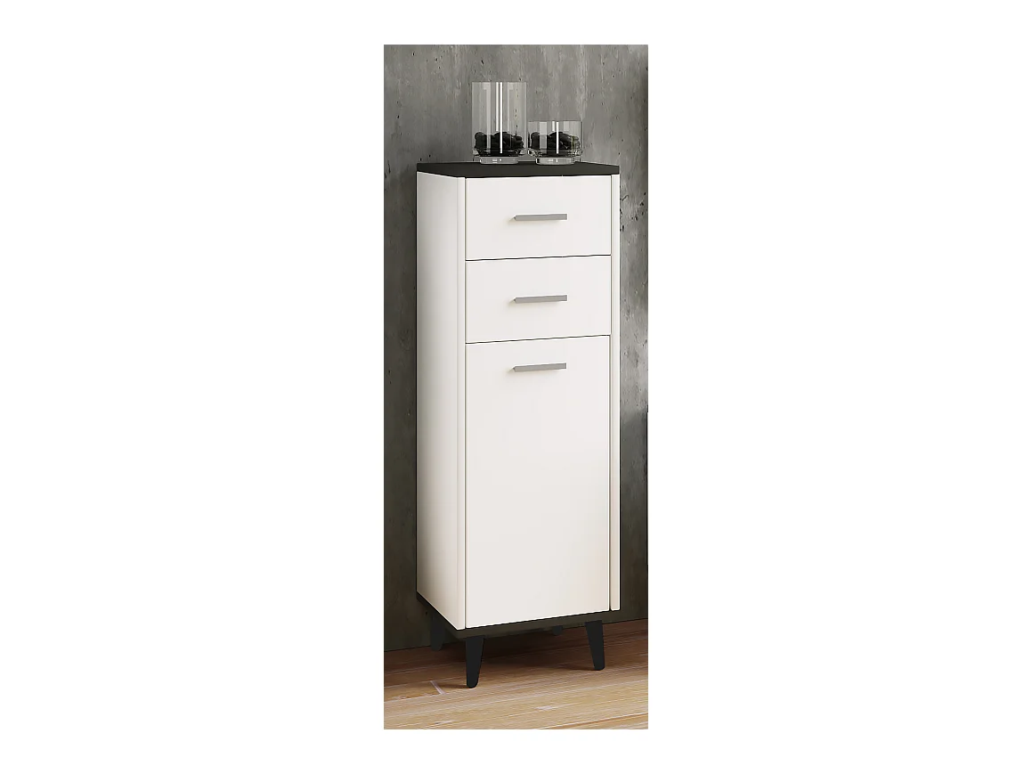 Bathroom furniture Midischrank Landos White / Anthracite H. 97 x W. 32 x D. 28 cm