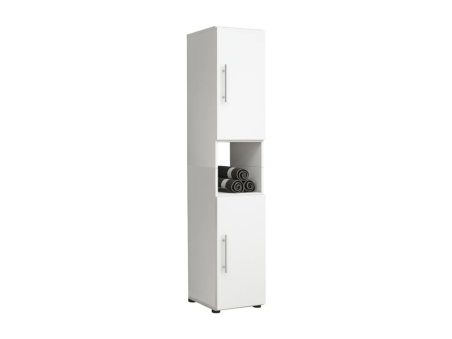 Bathroom furniture high cabinet Flandu White H. 153 x W. 31 x D. 30 cm