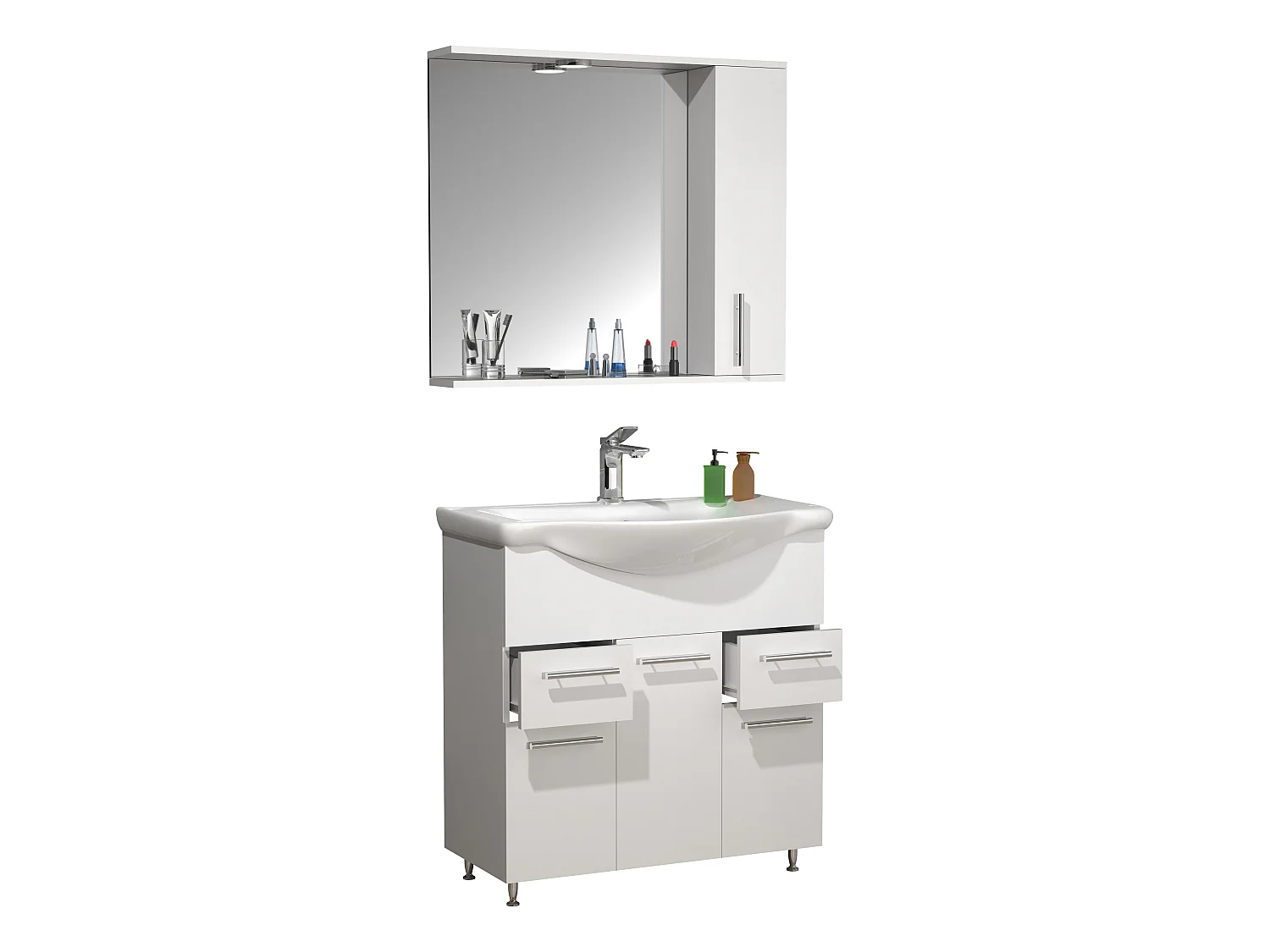 Bathroom furniture washbasin Lisalo White H. 152 x W. 75 x D. 45 cm