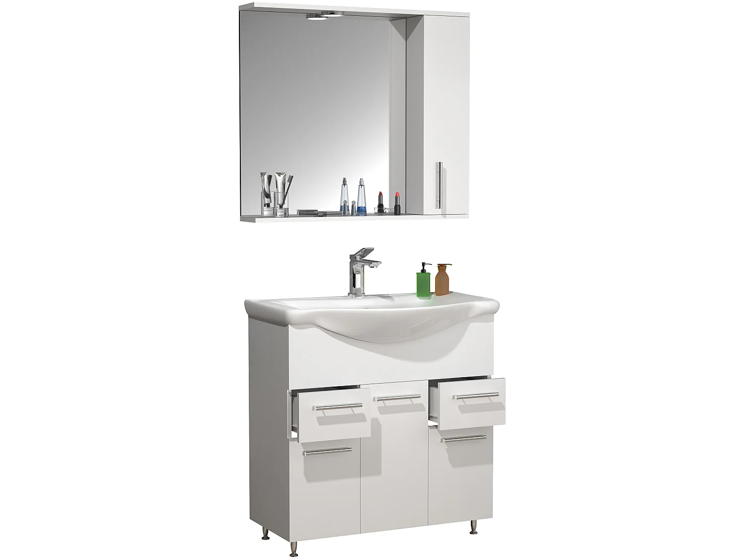 Bathroom furniture washbasin Lisalo White H. 152 x W. 75 x D. 45 cm
