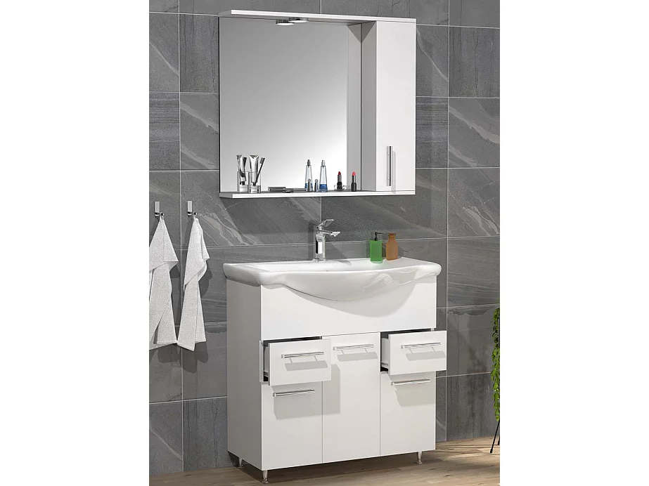 Bathroom furniture washbasin Lisalo White H. 152 x W. 75 x D. 45 cm