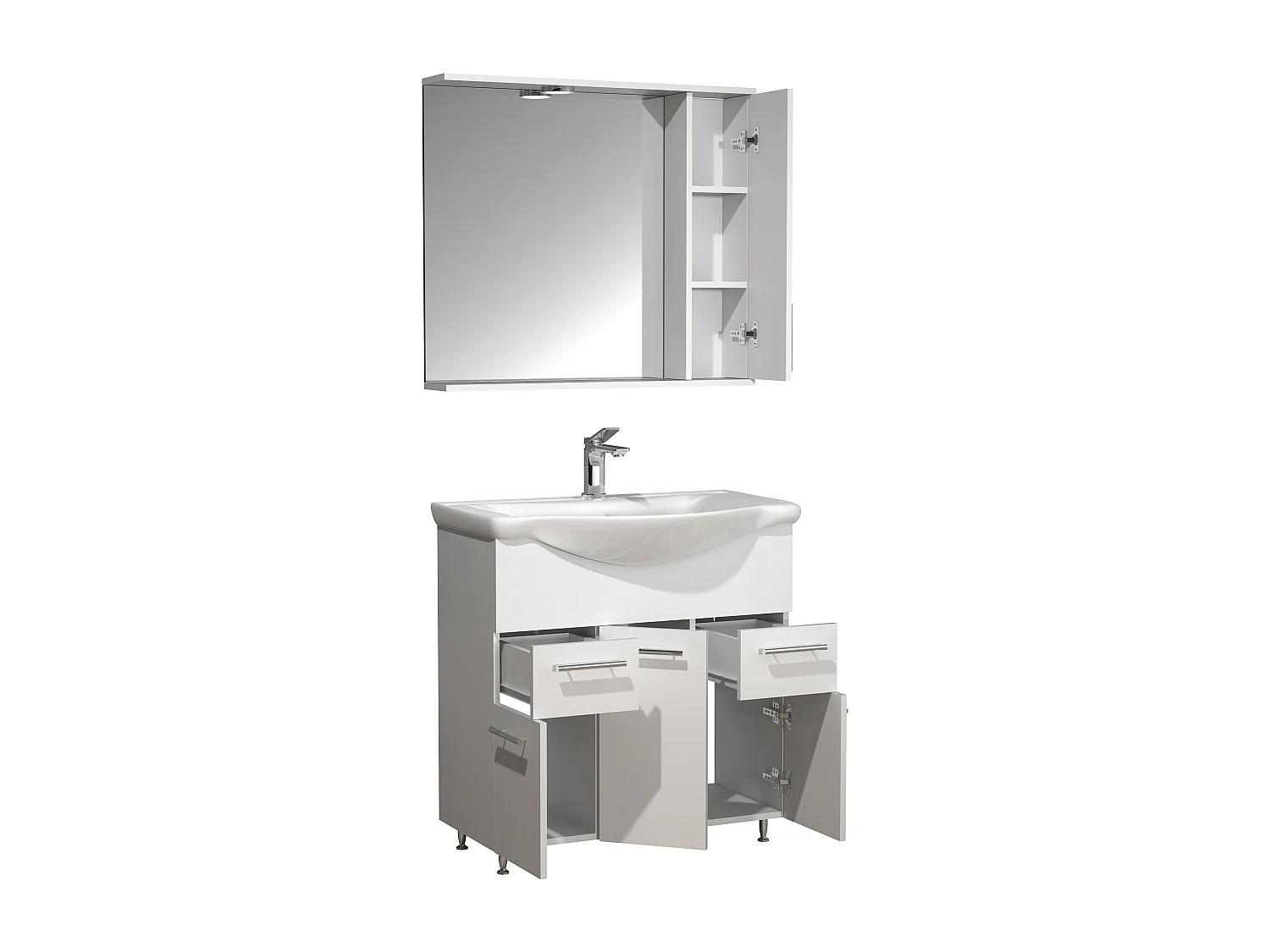 Bathroom furniture washbasin Lisalo White H. 152 x W. 75 x D. 45 cm