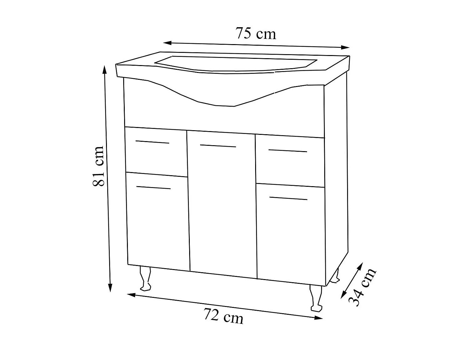 3 stks. wastafel Lisalo XL