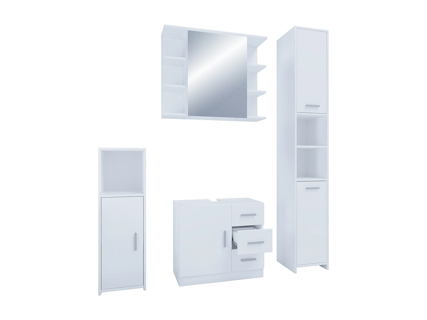Bathroom furniture sets Zalo White H. 180 x W. 140 x D. 30 cm