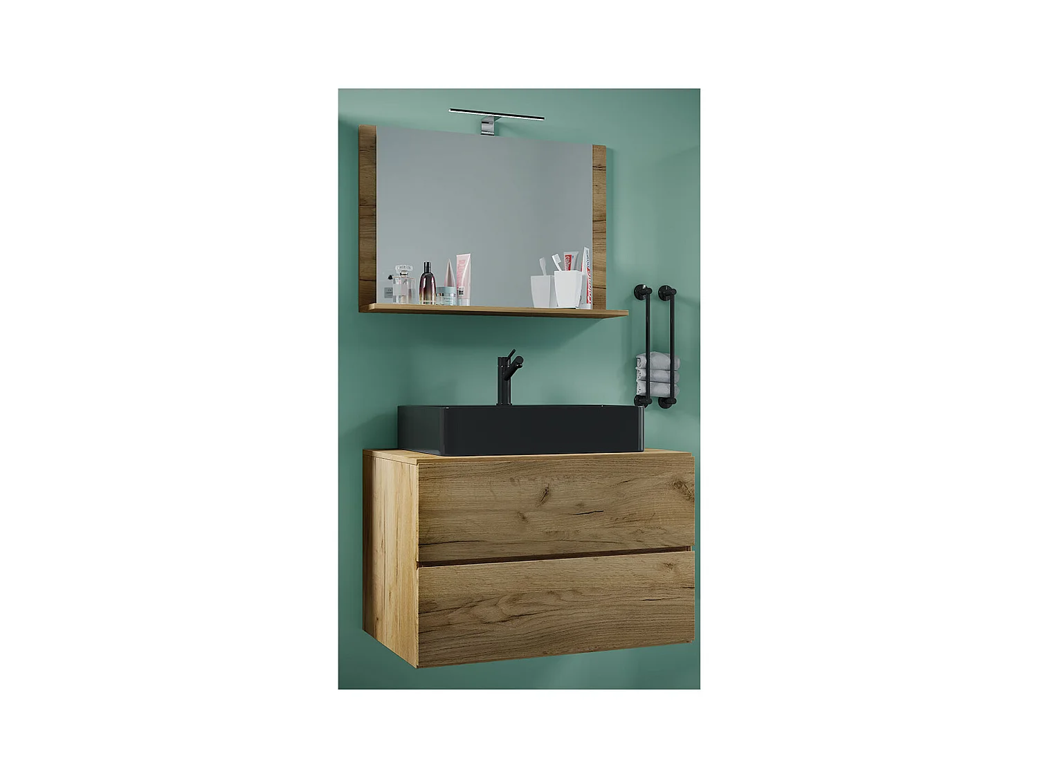 3-tlg Waschtisch Badmöbel Lendas 80 cm M Schublade