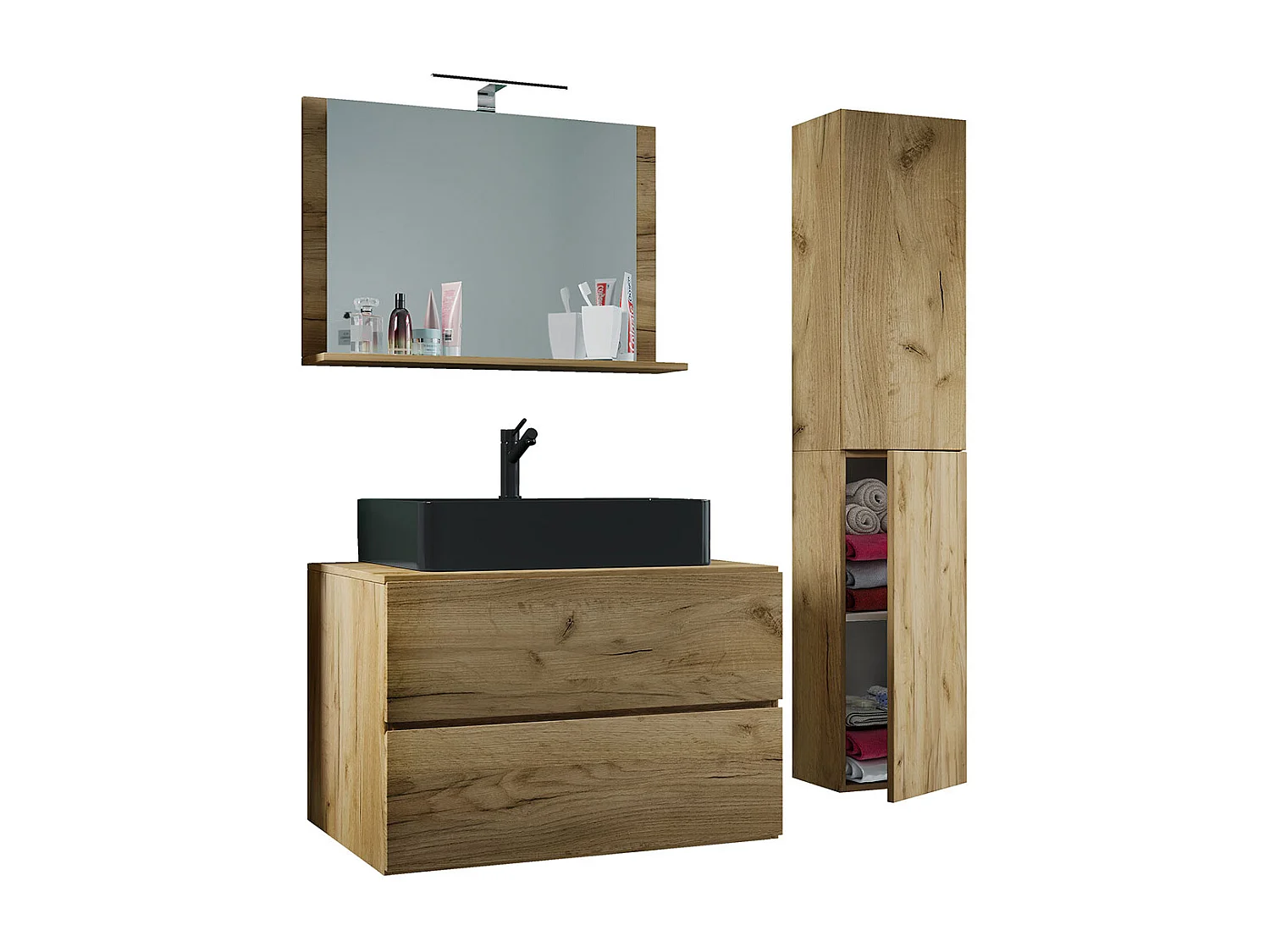 4 stuks wastafel badkamer meubels Lendas 80 cm L