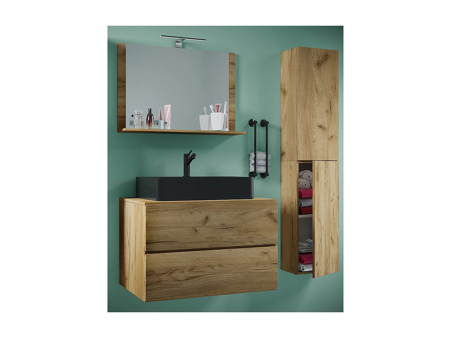 4 stuks wastafel badkamer meubels Lendas 80 cm L