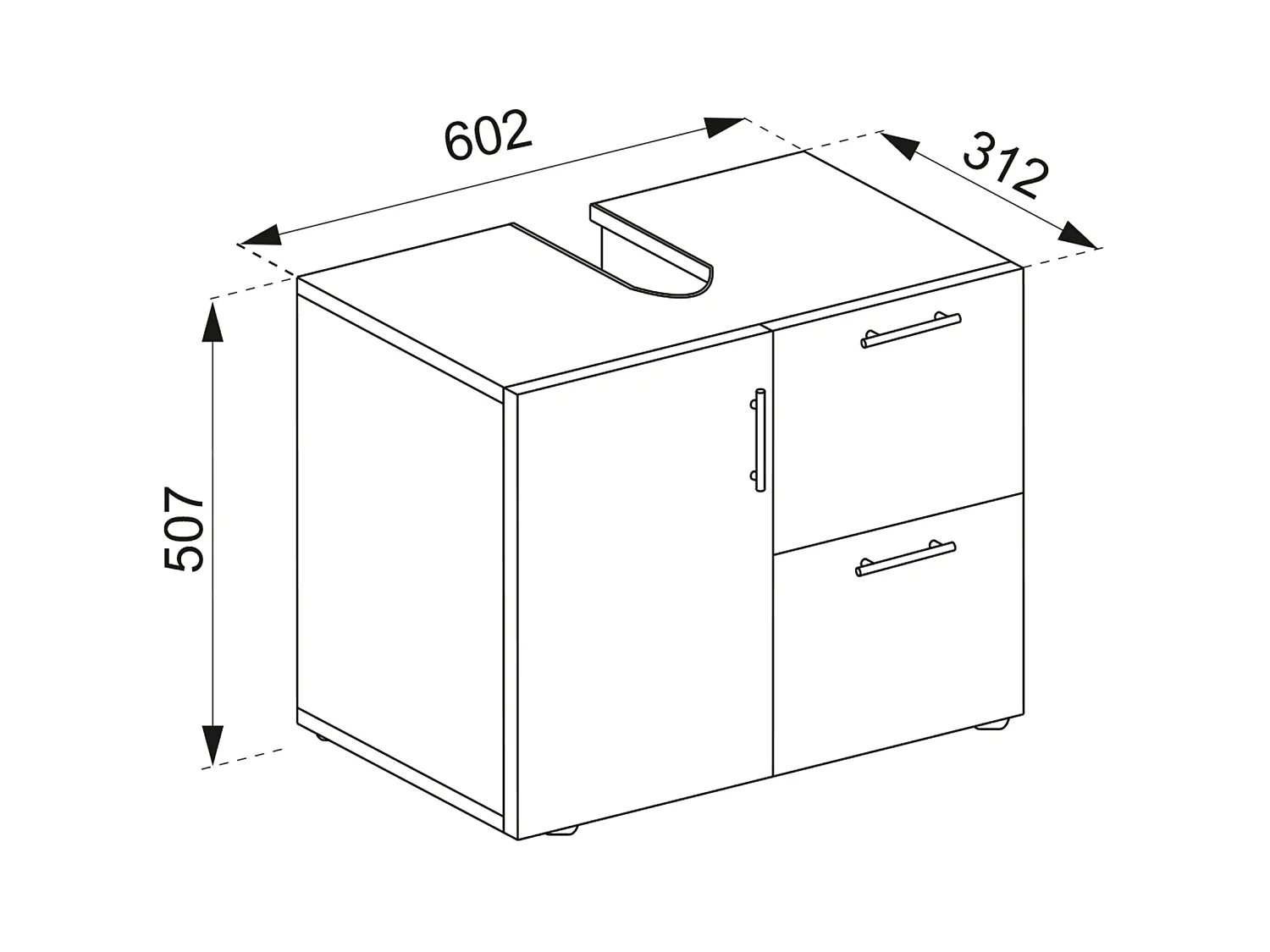 Mobile bagno in legno cassetto Flandu