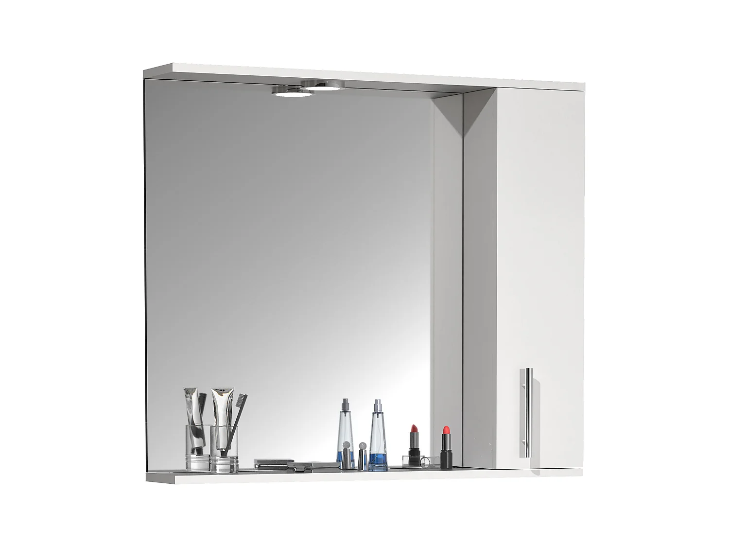 Bathroom furniture Mirror cabinet Lisalo white H. 71 x W. 75 x D. 14 cm