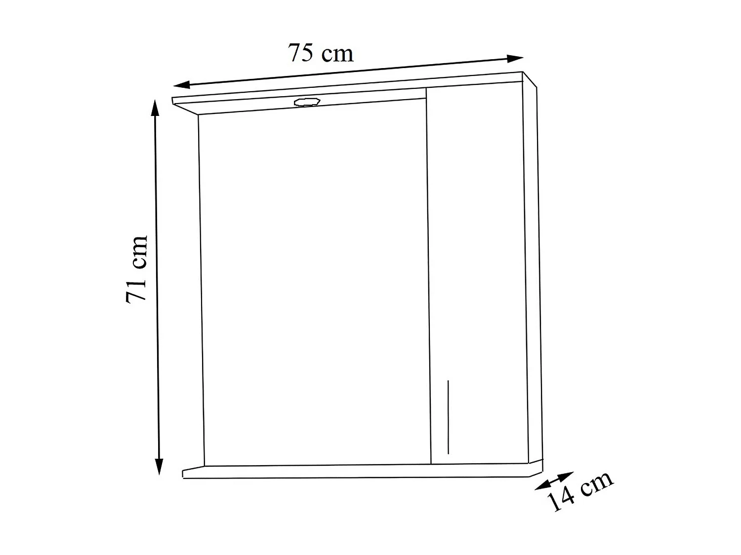 Bathroom furniture Mirror cabinet Lisalo white H. 71 x W. 75 x D. 14 cm
