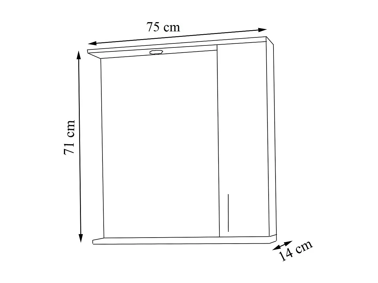 Bathroom furniture Mirror cabinet Lisalo white H. 71 x W. 75 x D. 14 cm