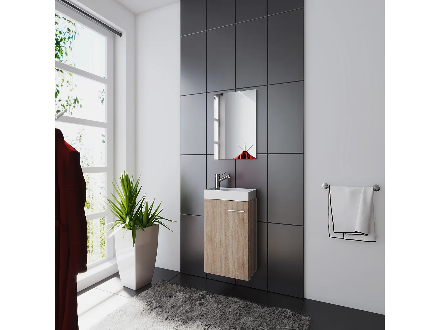 Plan de toilette Lavabo Miroir Garla