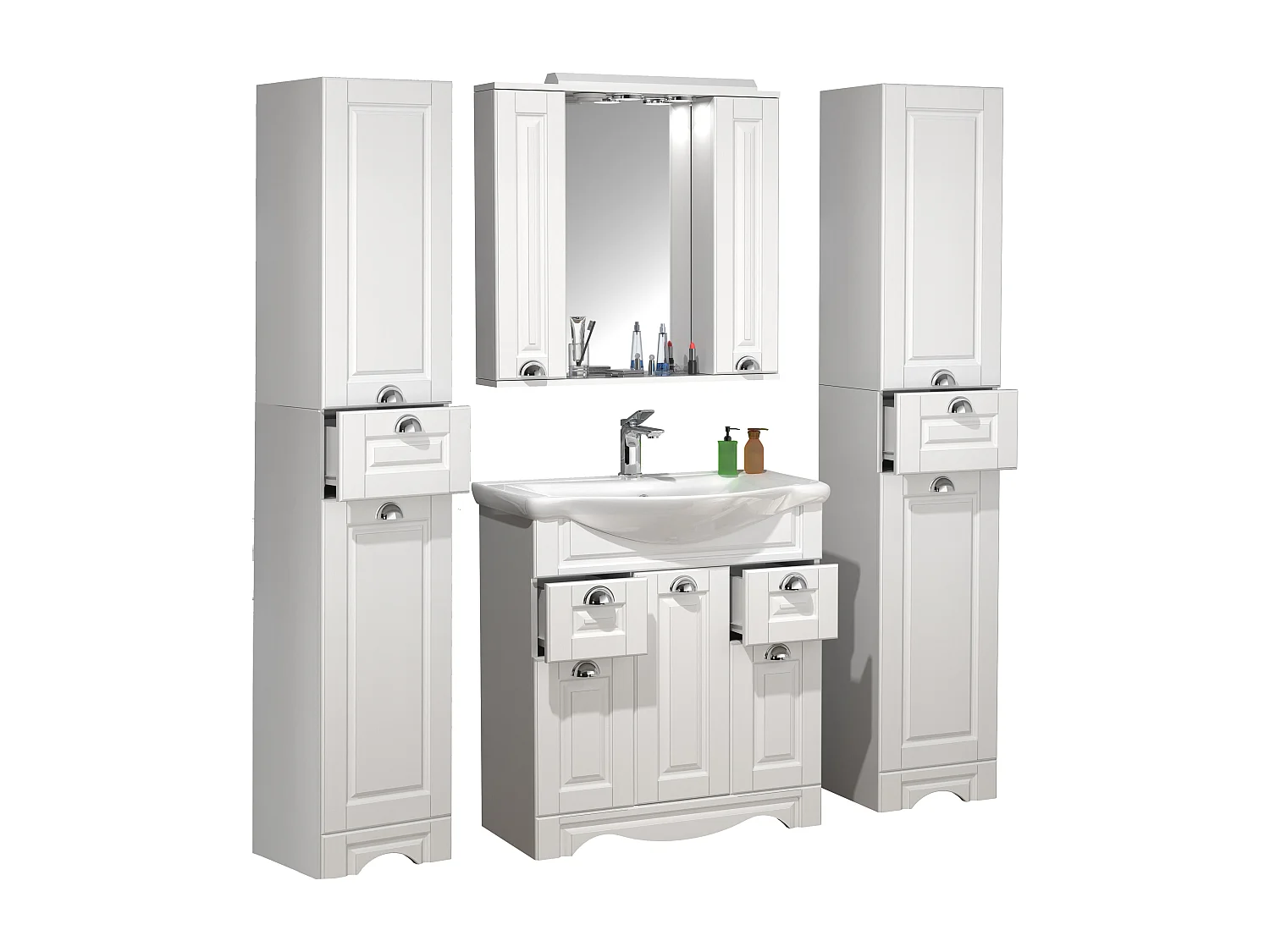 Bathroom furniture washbasin Casalo White H. 180 x W. 140 x D. 46 cm