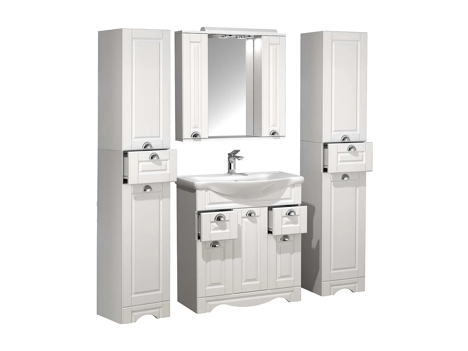 Bathroom furniture washbasin Casalo White H. 180 x W. 140 x D. 46 cm