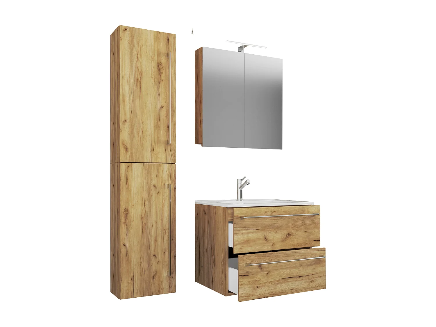 Bathroom furniture washbasin Badinos Honey oak H. 151 x W. 93 x D. 46 cm
