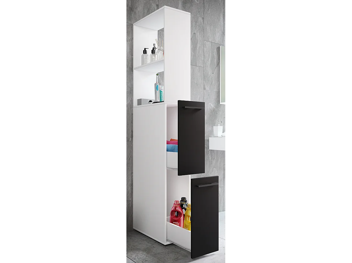 Holz Badmöbel Nischenschrank Schublade Sadilo XL