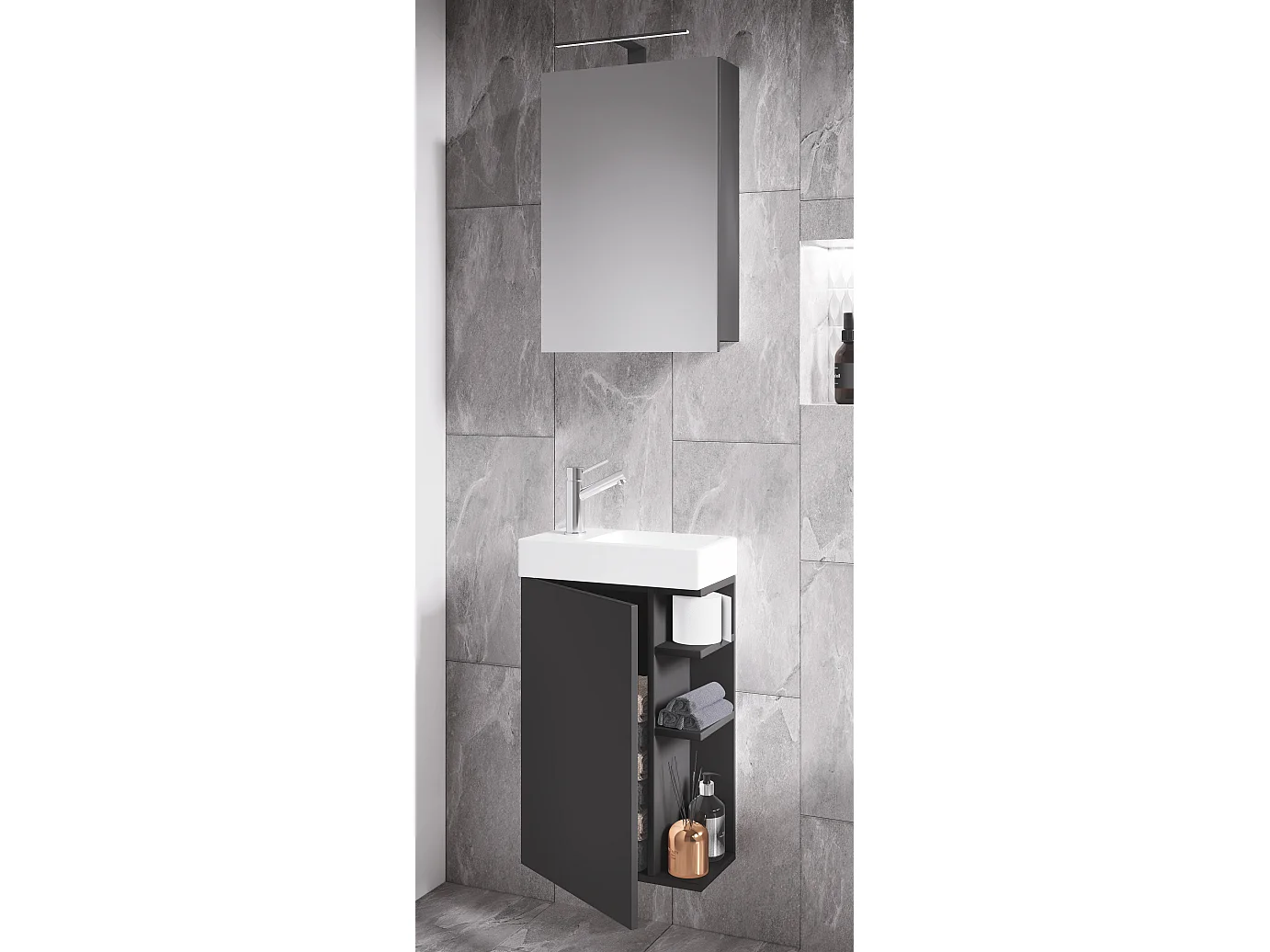 2 pz lavabo Bad Lumia specchietto