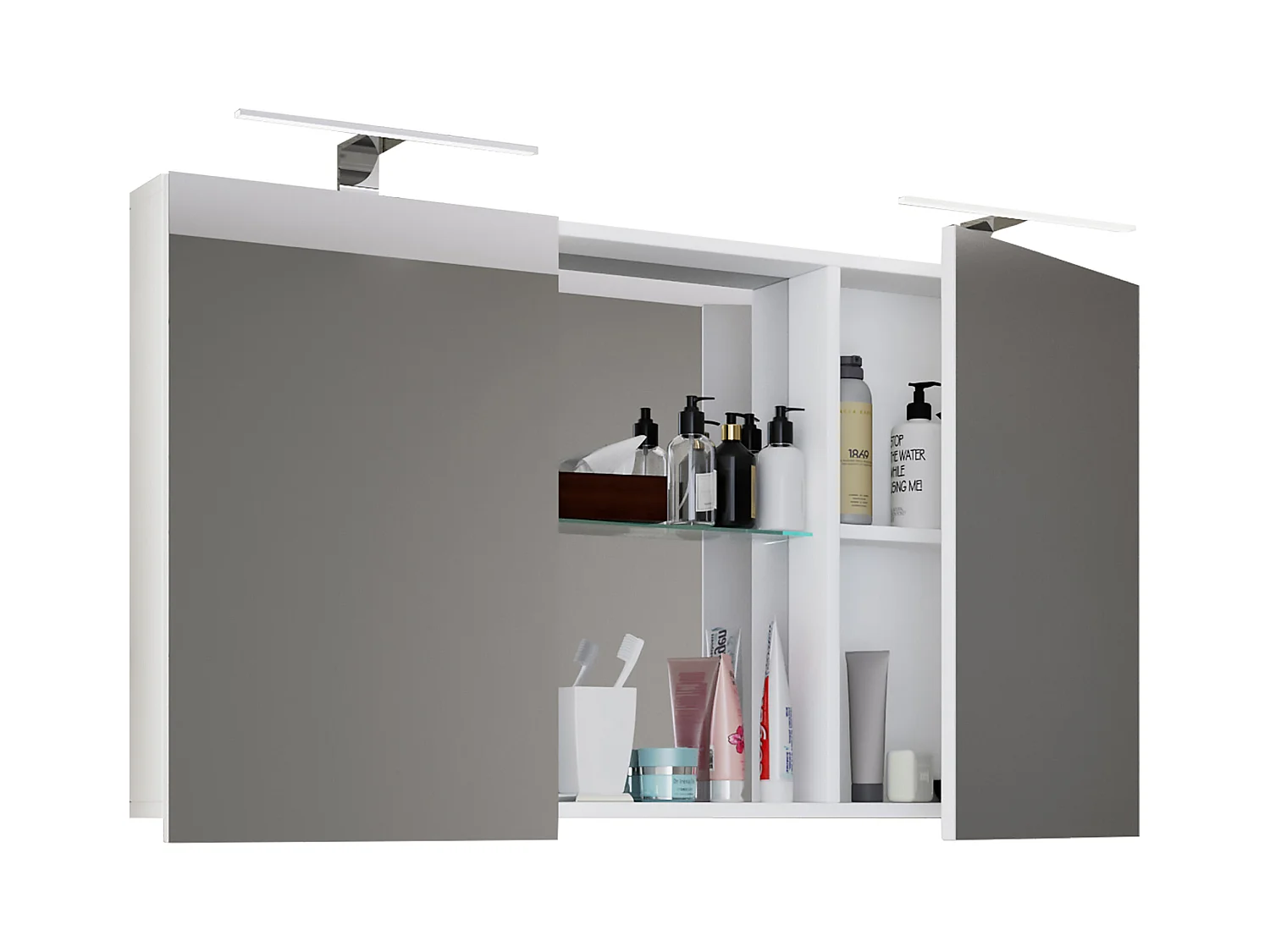 Bathroom furniture Mirror cabinet Budasi White 0