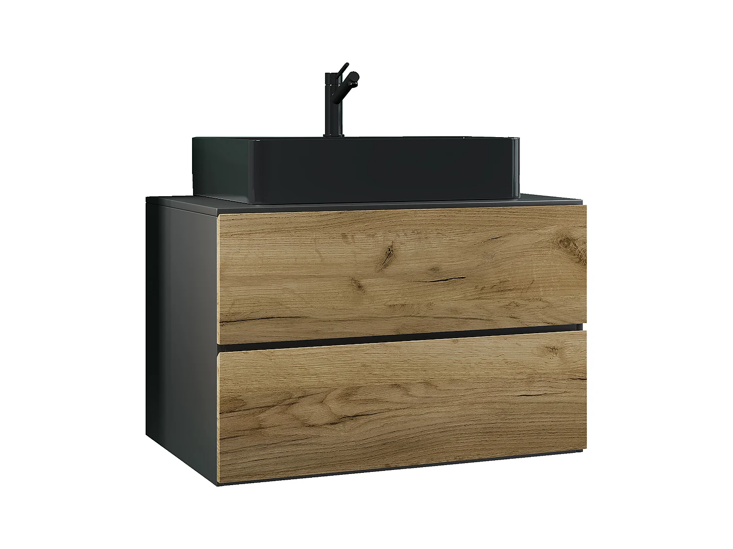 Lavabo de muebles de baño Lendas Antracita AL. 52 x AN. 80 x P. 52 cm
