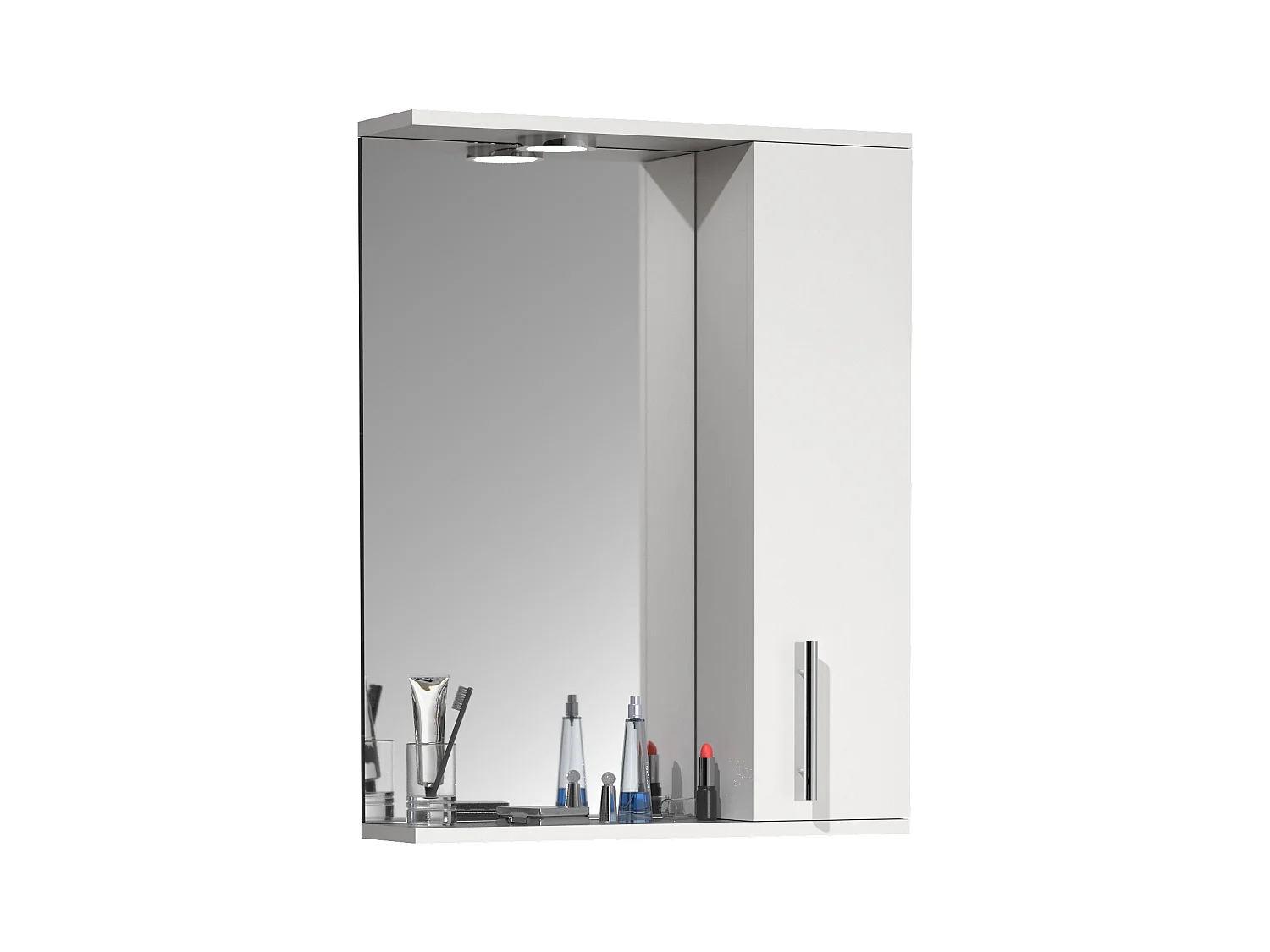Bathroom furniture Mirror cabinet Lisalo white H. 71 x W. 55 x D. 14 cm