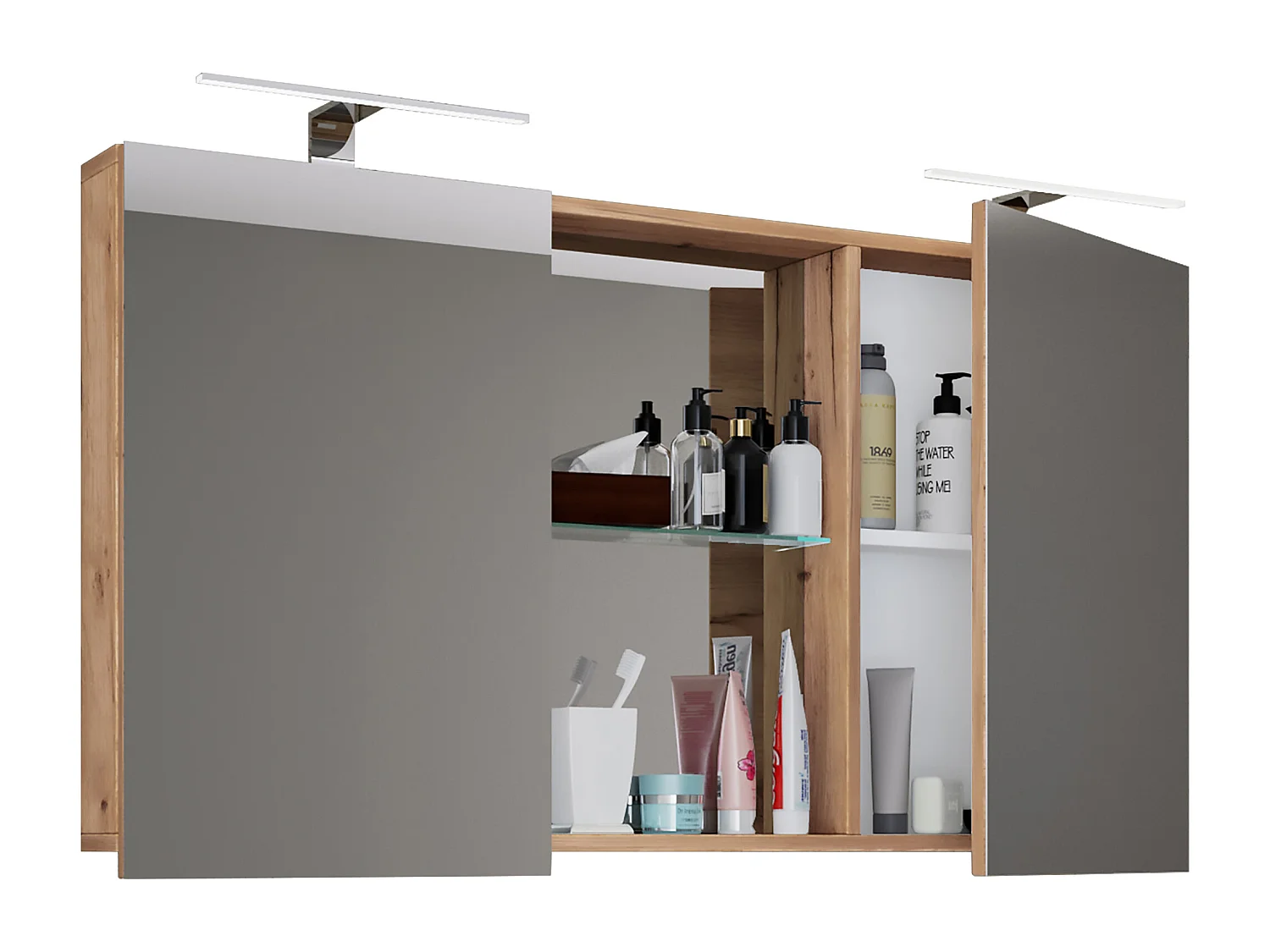 Bathroom furniture Mirror cabinet Budasi Honey oak 0