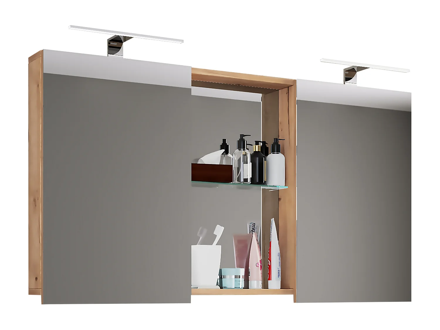 Bathroom furniture Mirror cabinet Budasi Honey oak 0