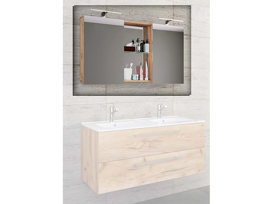 Bathroom furniture Mirror cabinet Budasi Honey oak 0