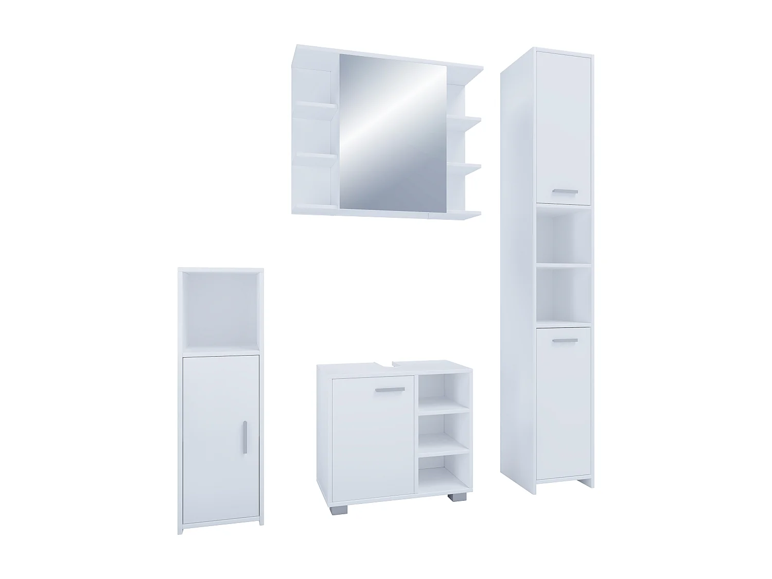 Bathroom furniture sets Zalo White H. 180 x W. 140 x D. 30 cm