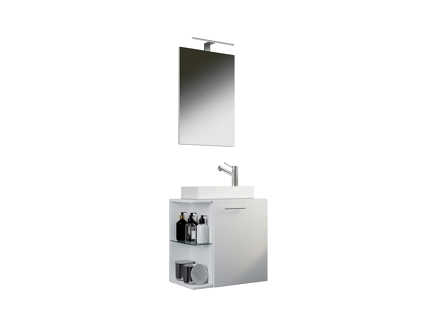 3-tlg Gäste WC Waschplatz Waschtisch Hausa Spiegel