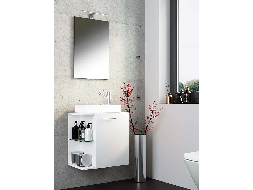 Bathroom furniture washbasin Hausa White H. 122 x W. 52 x D. 34 cm