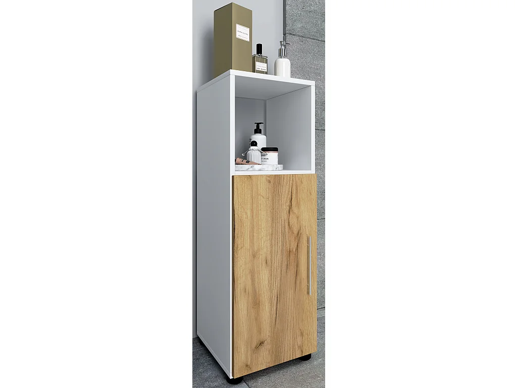 Móveis de casa de banho Midischrank Flandu Branco/carvalho de mel A. 93 x L. 31 x P. 30 cm