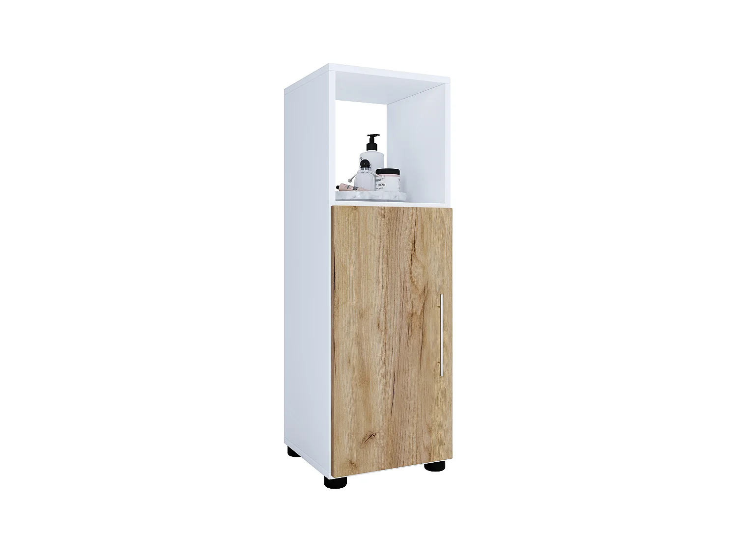 Bathroom furniture Midischrank Flandu White / Honey oak H. 93 x W. 31 x D. 30 cm