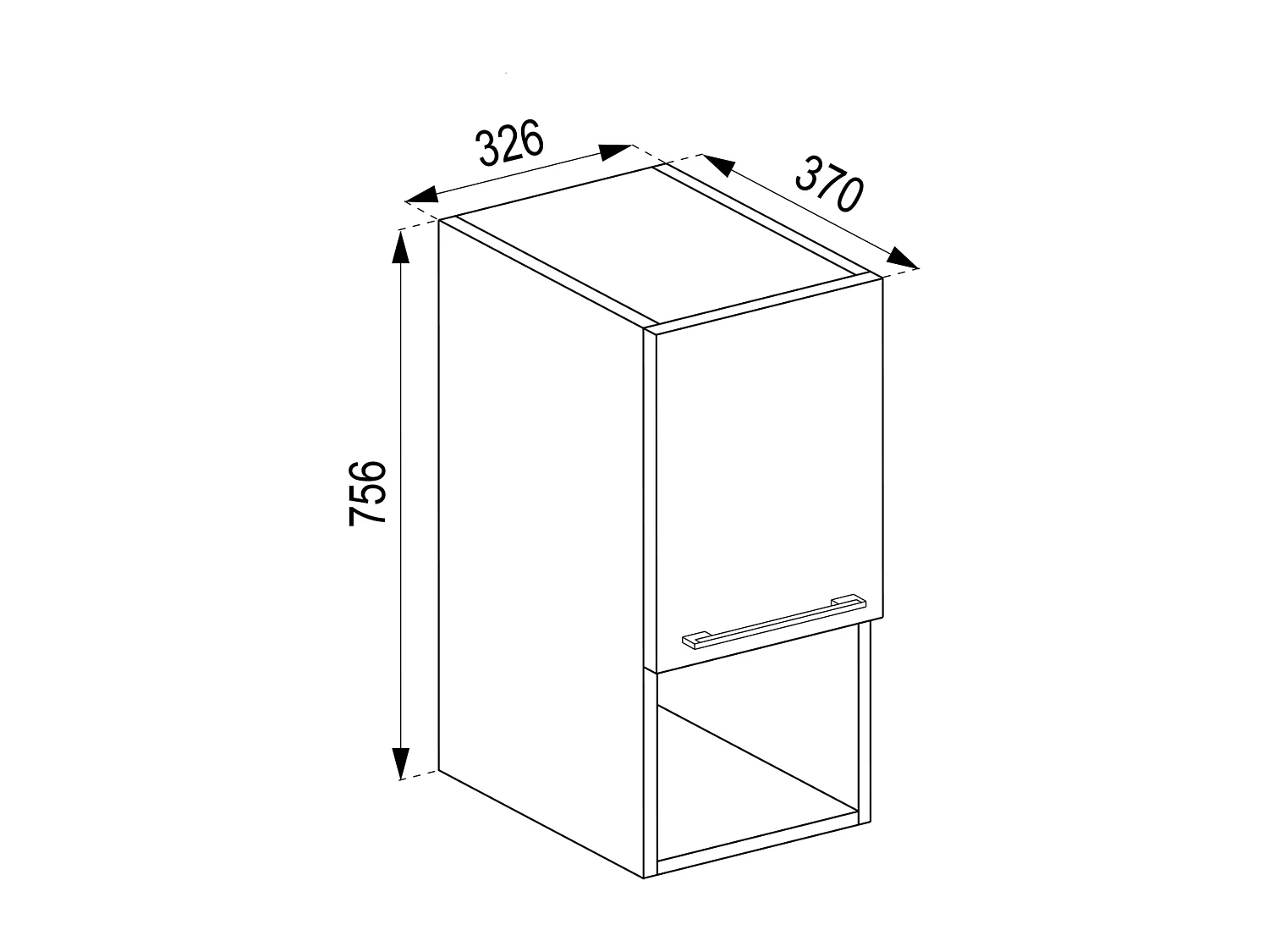 Bathroom furniture Midischrank Badinos Sonoma oak (Sägerau) H. 76 x W. 33 x D. 37 cm