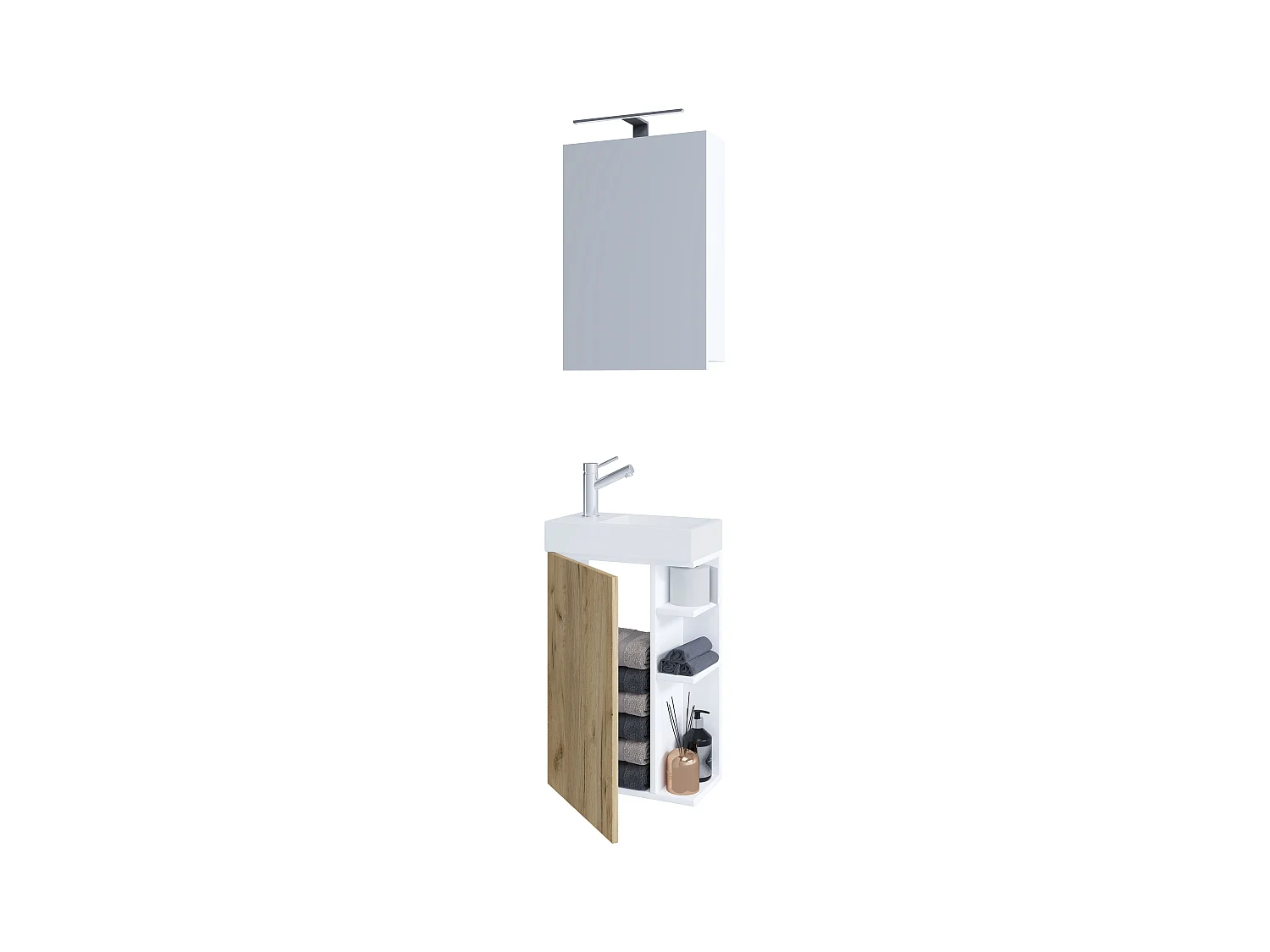 2 stuks wastafel Bad Lumia spiegelkast
