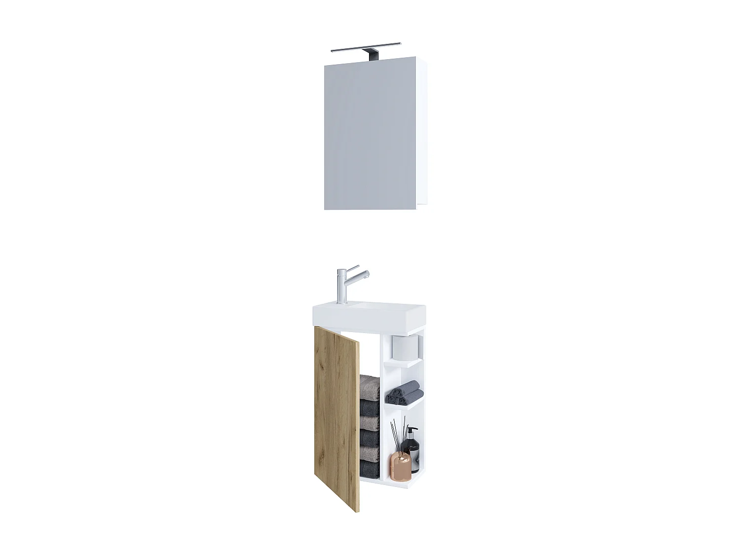 2 pz lavabo Bad Lumia specchietto