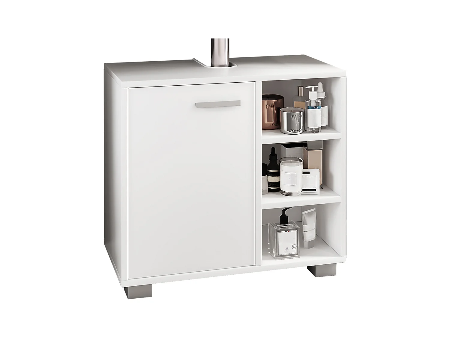 Bathroom furniture washbasin cabinet Zalo White H. 55 x W. 60 x D. 30 cm