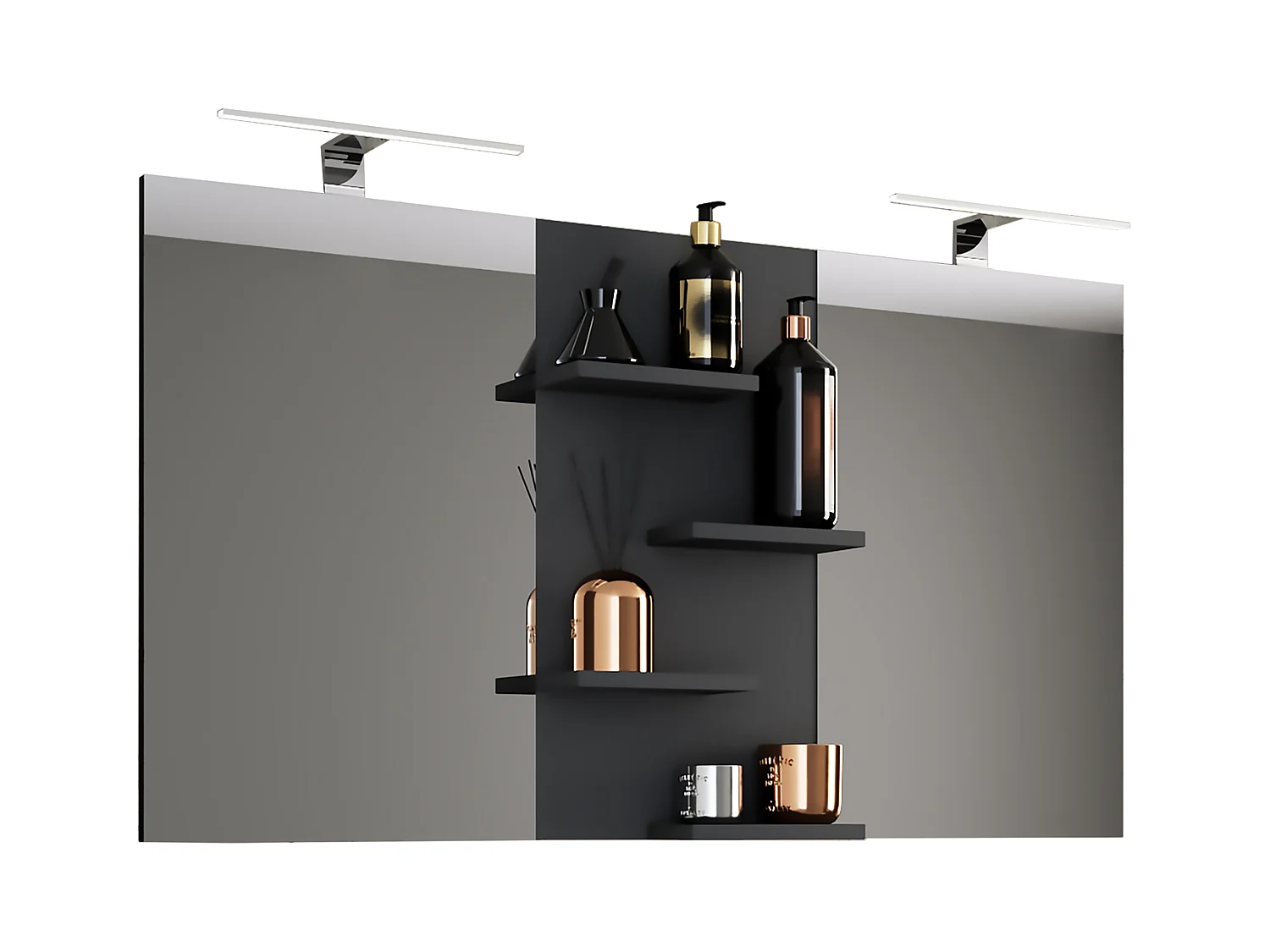 Bathroom furniture mirror Budasi Black 0