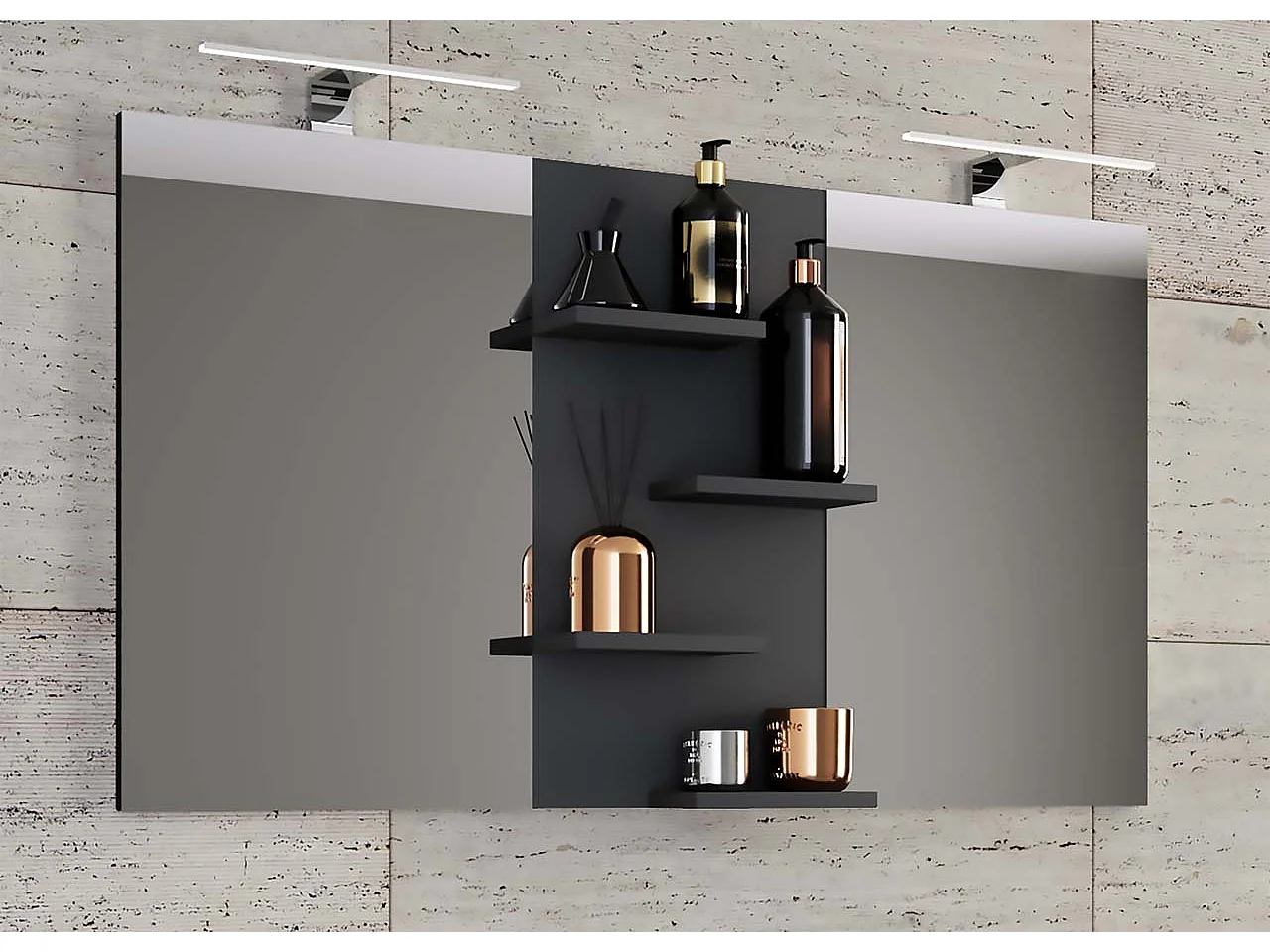 Bathroom furniture mirror Budasi Black 0