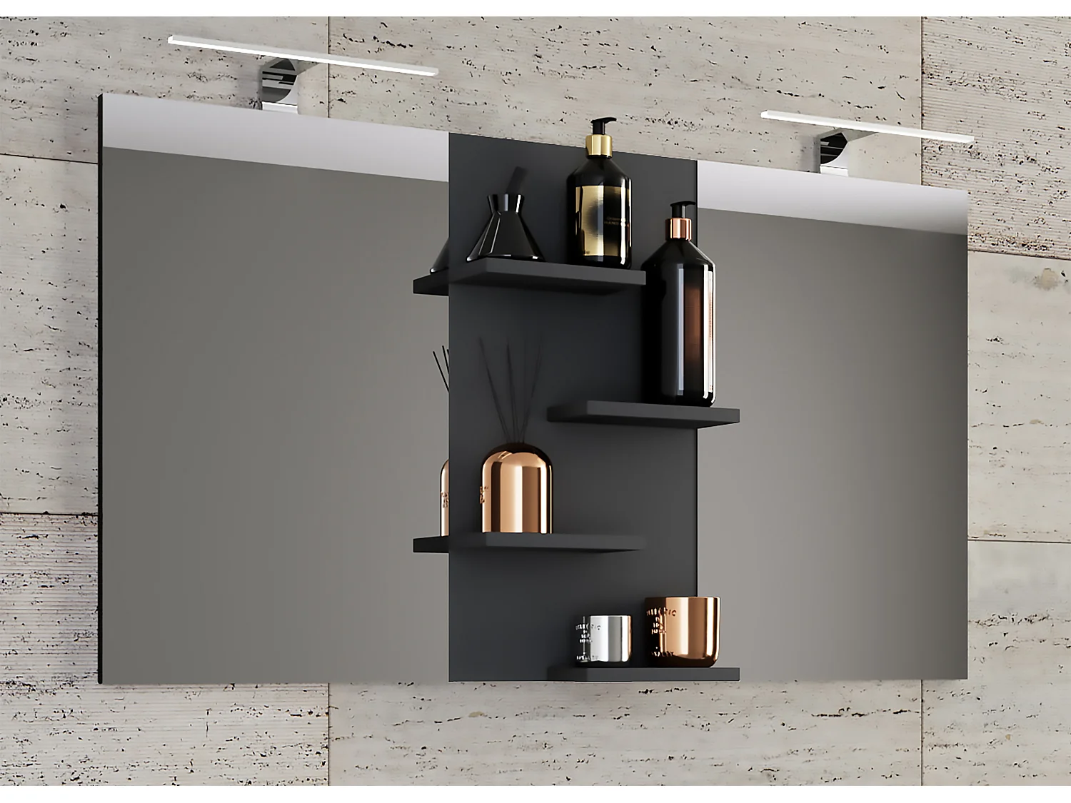 Bathroom furniture mirror Budasi Black 0