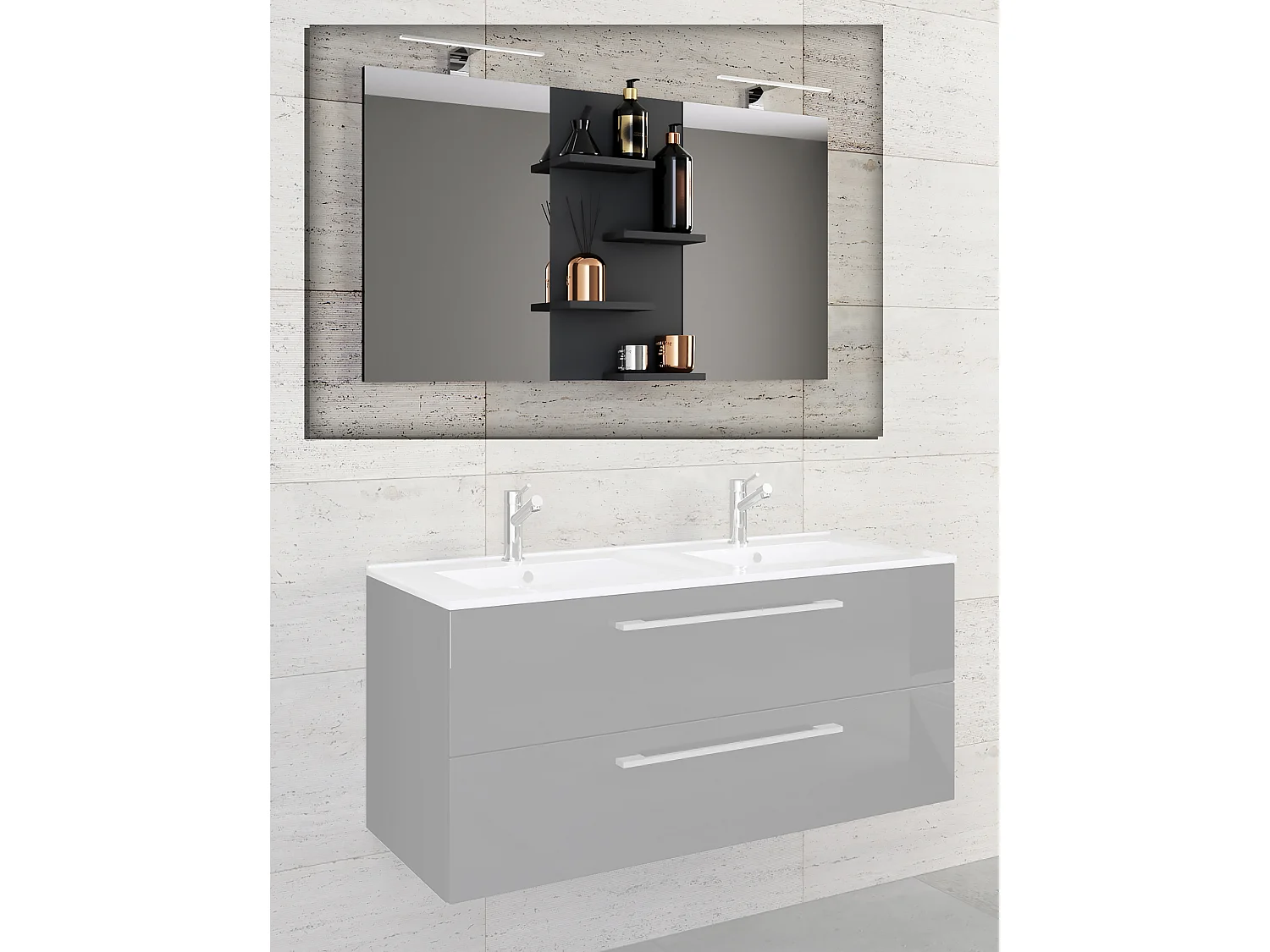 Bathroom furniture mirror Budasi Black 0