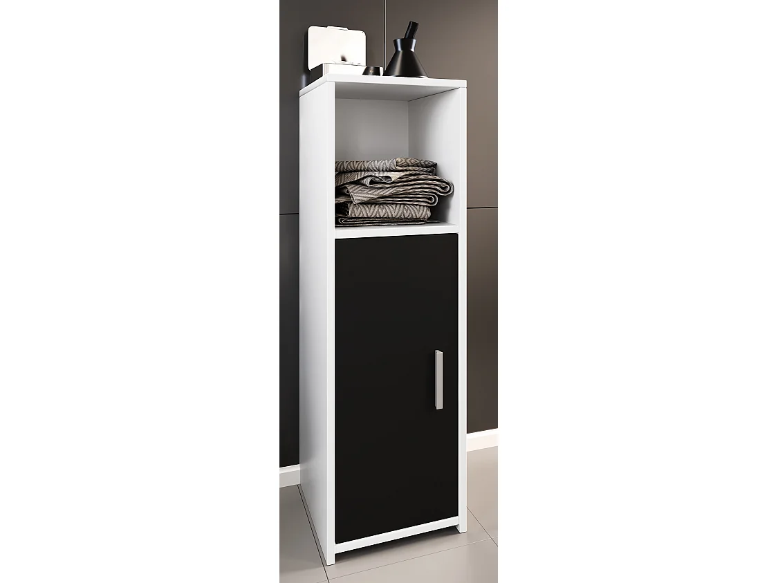 Bathroom furniture Midischrank Zalo White / Black H. 95 x W. 30 x D. 30 cm