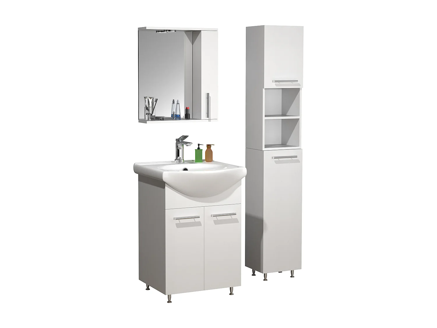 Bathroom furniture washbasin Lisalo White H. 170 x W. 85 x D. 45 cm